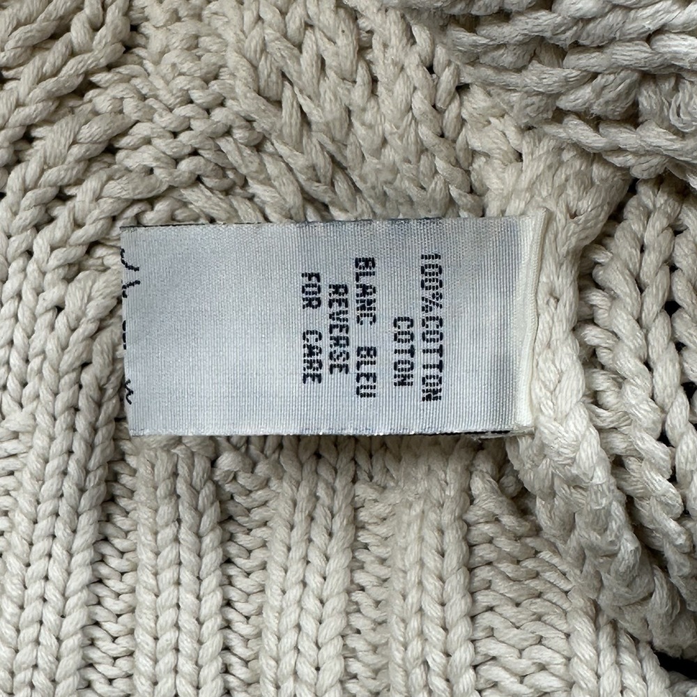 Baume & Mercier Hampton Cable Knit Sweater Mens L Cream Cotton Fisherman NOTE - Picture 4 of 11